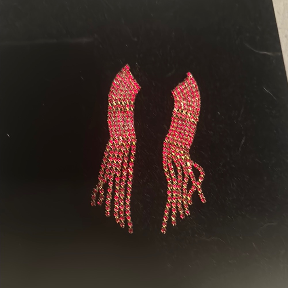 Piper Red And Gold Dangle Earrings 25$